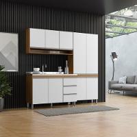 Armário De Cozinha Modulada Compacta Sabrina Menu Móveis Branco - 1