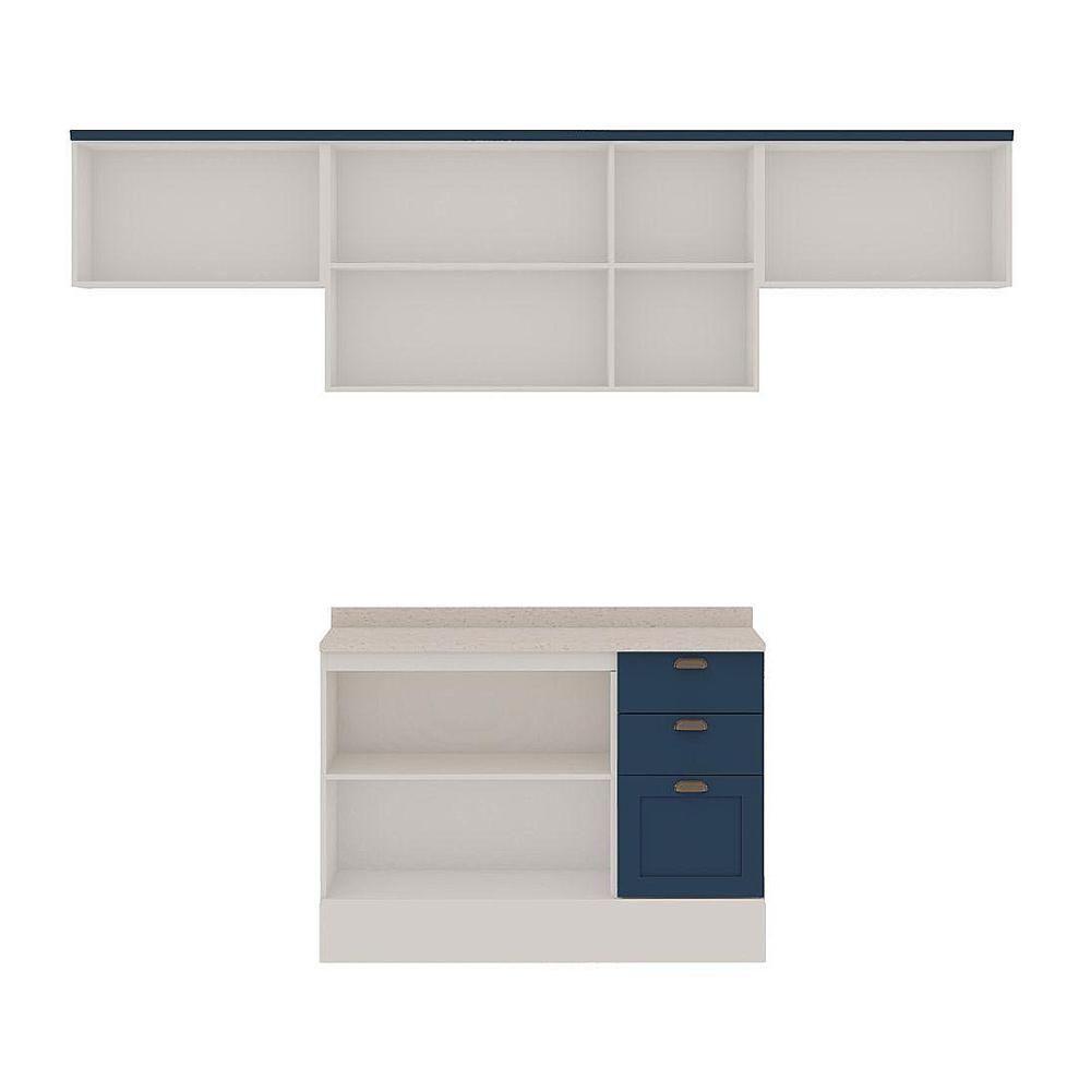 Armário De Cozinha Completo Genialflex Iluminata 4 Pçs Br Az - 4