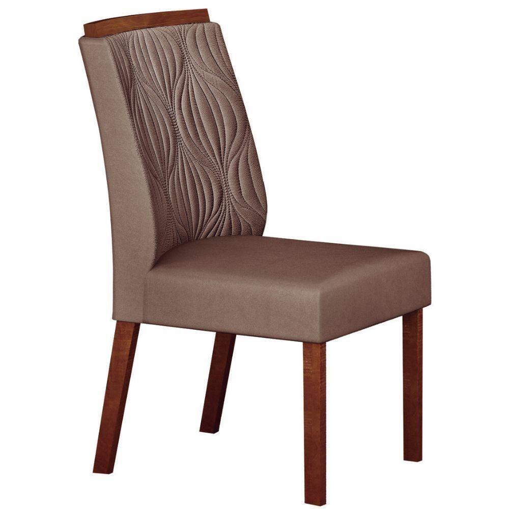 Conjunto 2 Cadeiras De Jantar Ilhéus Veludo Camurça Pés Em Madeira Maciça Leifer Móveis - 4