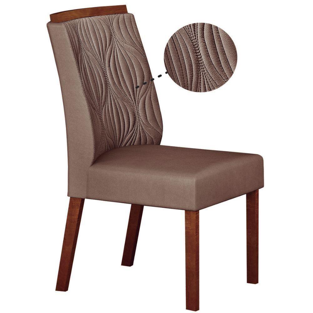 Conjunto 2 Cadeiras De Jantar Ilhéus Veludo Camurça Pés Em Madeira Maciça Leifer Móveis - 5