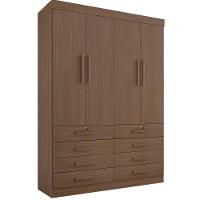 Guarda Roupa Mônaco Plus Castanho 4 Portas 8 Gavetas D?doro - 1