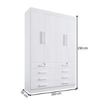 Guarda Roupa Mônaco Plus Castanho 4 Portas 8 Gavetas D?doro - 3