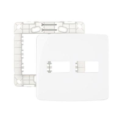 Placa Com Suporte Margirius B3 4x4 Para 2 Módulos Horizontais Branca Branco