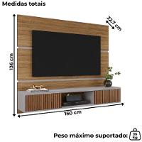 Painel Suspenso Tv 65 Pol 160 Cm Ambar Cinamomo Off White Bechara - 3