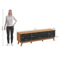 Rack Kappesberg 3 Portas 3d Canela-preto 180cm