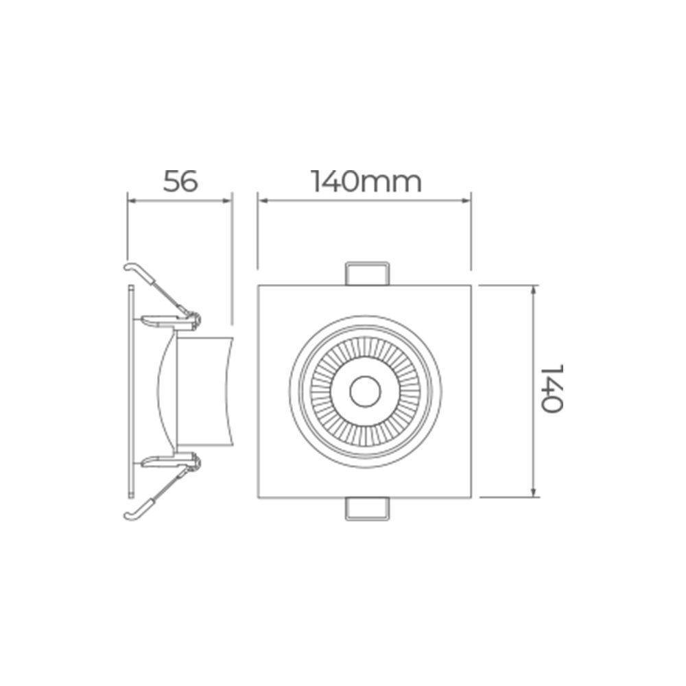 Spot De Led De Embutir Stella Easy Par 30 Quadrado 12w Bivolt Branco - 3000k - Luz Amarela - 2