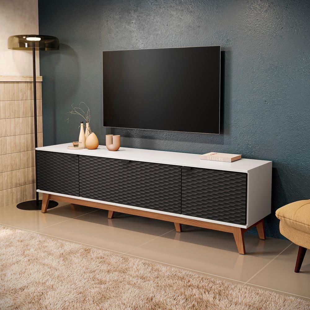 Rack Kappesberg 3 Portas 3d Branco-preto 180cm - 1