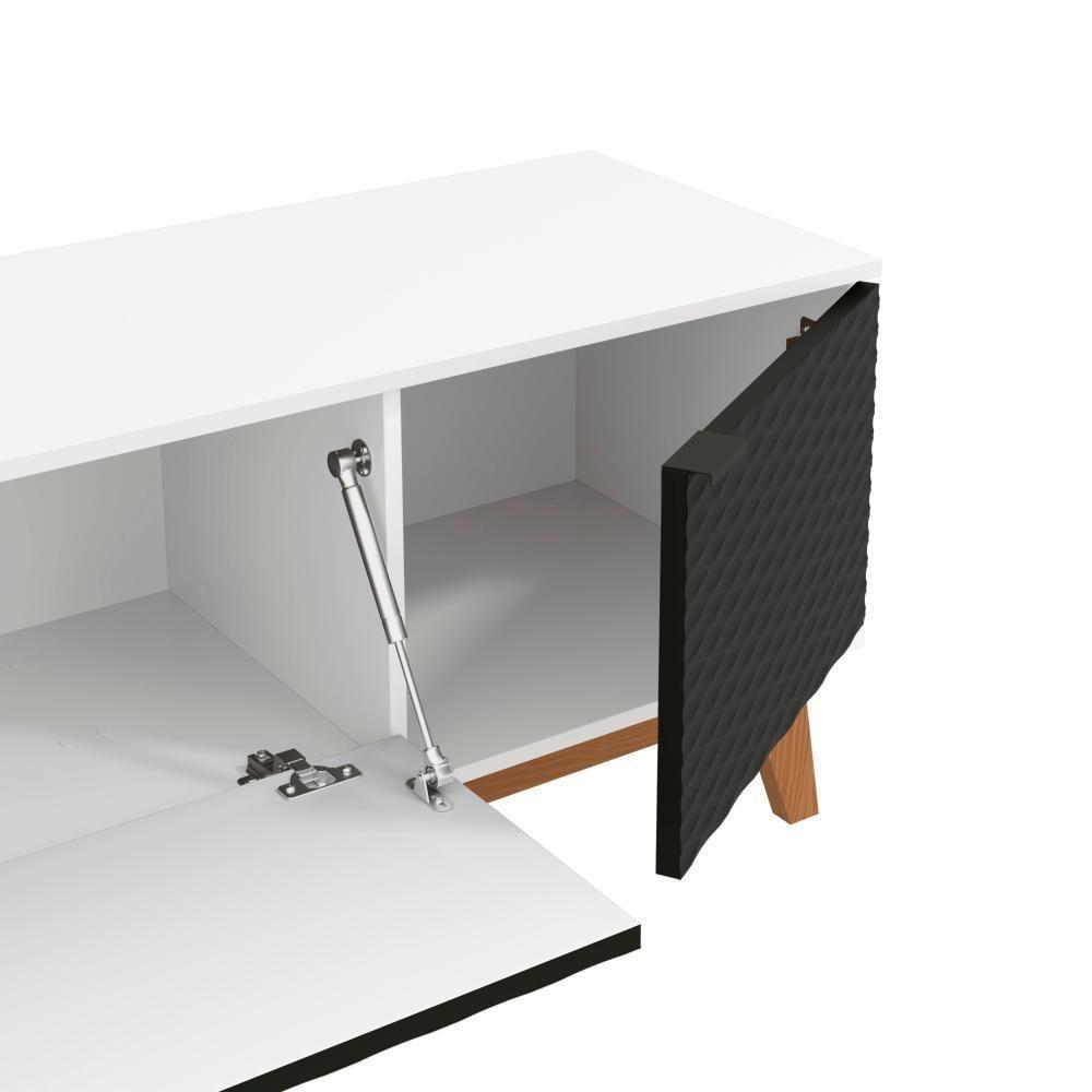 Rack Kappesberg 3 Portas 3d Branco-preto 180cm - 5