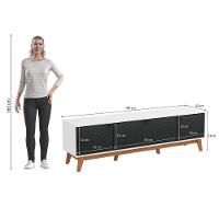 Rack Kappesberg 3 Portas 3d Branco-preto 180cm