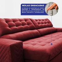 Sofá Retrátil E Reclinável 2,70m Molas Ensacadas Max Spring. Velusoft Cama Inbox Vermelho