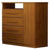 Cômoda Diamante Cinamomo 1 Porta 4 Gavetas Leifer Móveis - 1