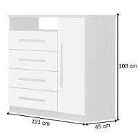 Cômoda Diamante Cinamomo 1 Porta 4 Gavetas Leifer Móveis - 2