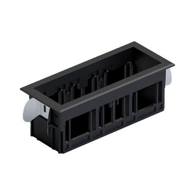 Moldura De Embutir Nordecor 6677 Para 3 Módulos Tap Preto