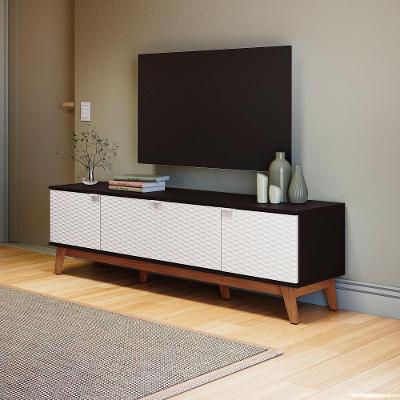 Rack Kappesberg 3 Portas 3d Preto Fosco-branco 180cm