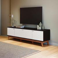 Rack Kappesberg 3 Portas 3d Preto Fosco-branco 180cm - 1