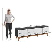 Rack Kappesberg 3 Portas 3d Preto Fosco-branco 180cm