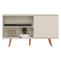 Rack Retrô Pádua Tv 60 Pol 2 Nichos 2 Portas Menu Móveis Branco - 1