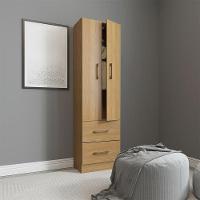 Roupeiro Solteiro 47x172cm Mdp Carvalho 8012 Menu Móveis Carvalho - 1