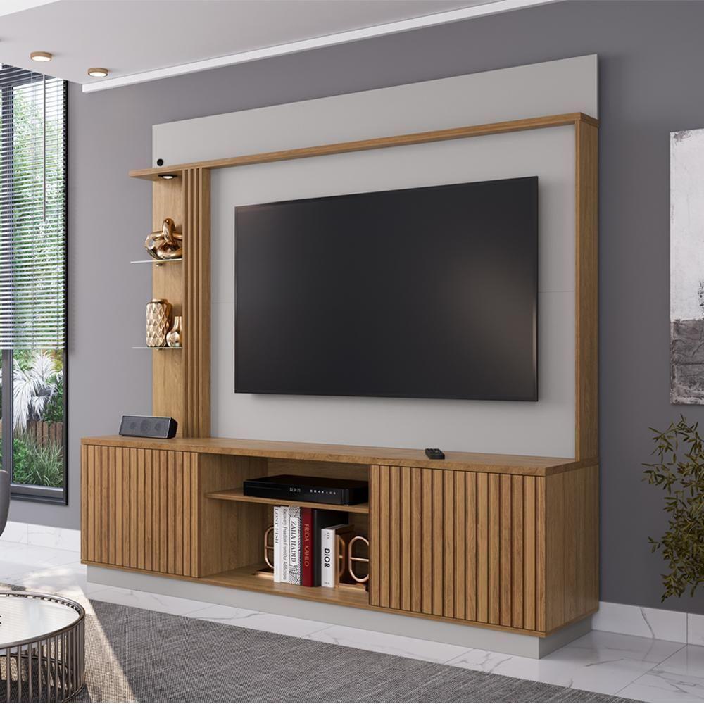 Estante Home Tv 65 Pol 201 Cm Atlanta Cinamomo Off White Bechara - 2