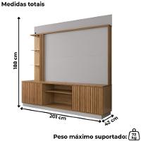 Estante Home Tv 65 Pol 201 Cm Atlanta Cinamomo Off White Bechara