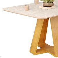 Mesa Jantar Retangular 120x90 Cm Sem Vidro Kiara Cedro Quartzo Dj Moveis Cedro Quartzo