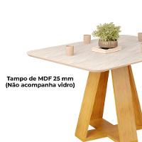 Mesa Jantar Retangular 120x90 Cm Sem Vidro Kiara Cedro Quartzo Dj Moveis Cedro Quartzo - 6