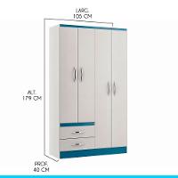 Kit Para Quarto Infantil Guarda-roupa Cômoda Mdp Menu Móveis Branco