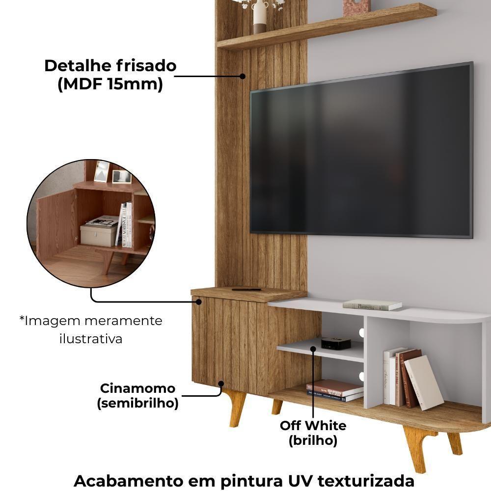 Estante Home Tv 55 Pol 136 Cm Corumbau Cinamomo Off White Bechara - 5