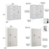 Kit Casa Sala Quarto Cozinha 6 Peças Mdp Menu Móveis Branco - 3