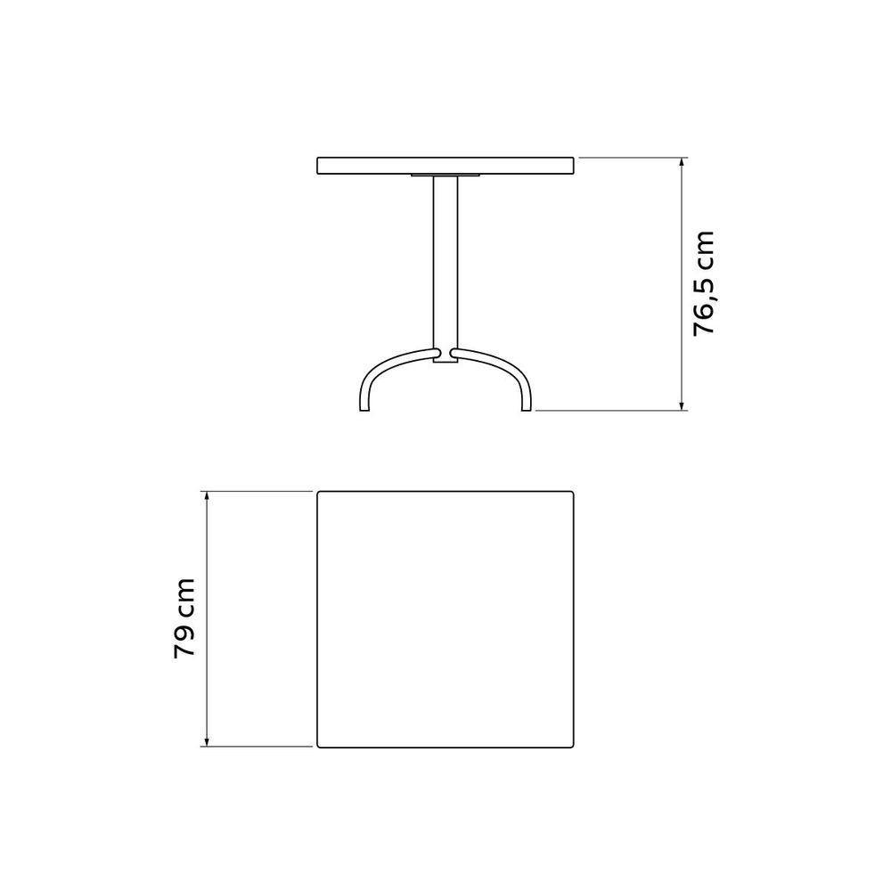 Mesa Geo Tramontina Gama Quadrada Summa Grafite Perna Em Aço - 6