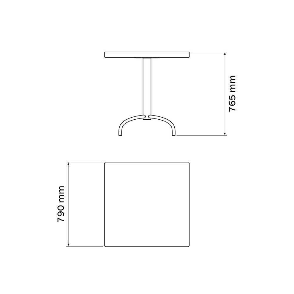 Mesa Geo Tramontina Gama Quadrada Summa Grafite Perna Em Aço - 8