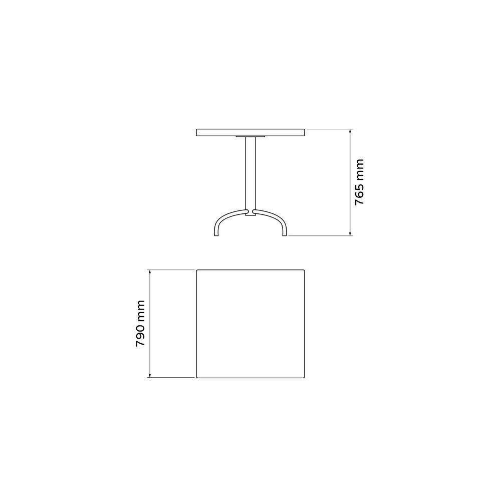 Mesa Geo Tramontina Gama Quadrada Summa Grafite Perna Em Aço - 9