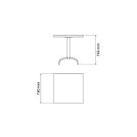 Mesa Geo Tramontina Gama Quadrada Summa Grafite Perna Em Aço - 9