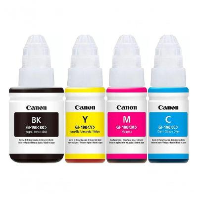 Kit Tinta Original Canon Gi-190 Preta Amarela Azul Magenta