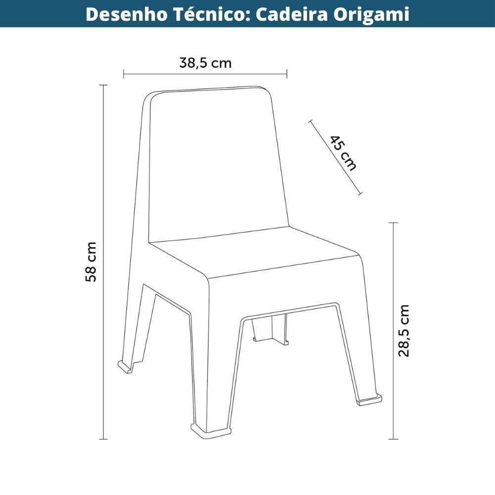 Kit 4 Cadeiras Empilhável Infantil Origami Rivatti 38,5 Cm (larg) Estrutura Polipropileno Pp Pêssego - 3