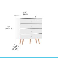 Kit Completo Quarto Guarda-roupa E Cômoda Mdp Menu Móveis Branco - 3