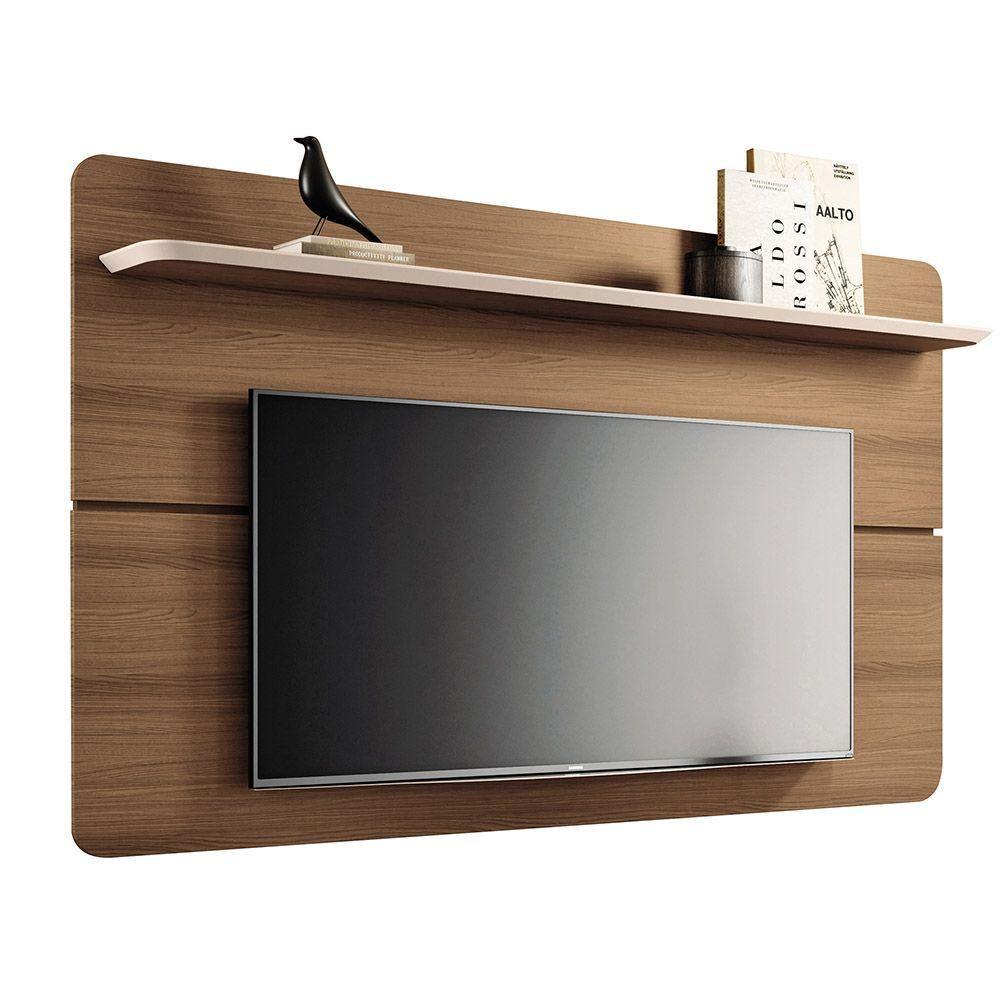 Painel Para Tv Suspenso 70 Pol 180cm Celine Castanho-off White - 1