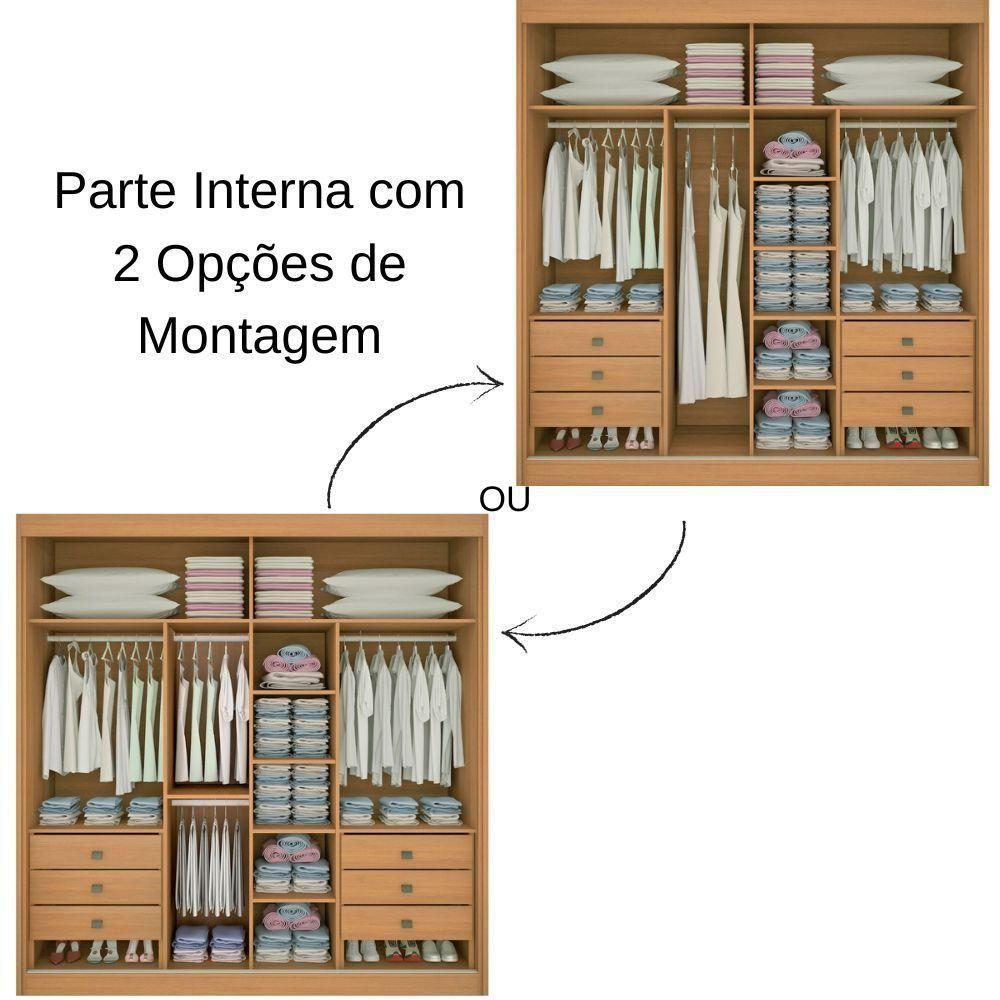 Guarda Roupa Cancun Cinamomo Off White 2 Portas 6 Gavetas D?doro - 2