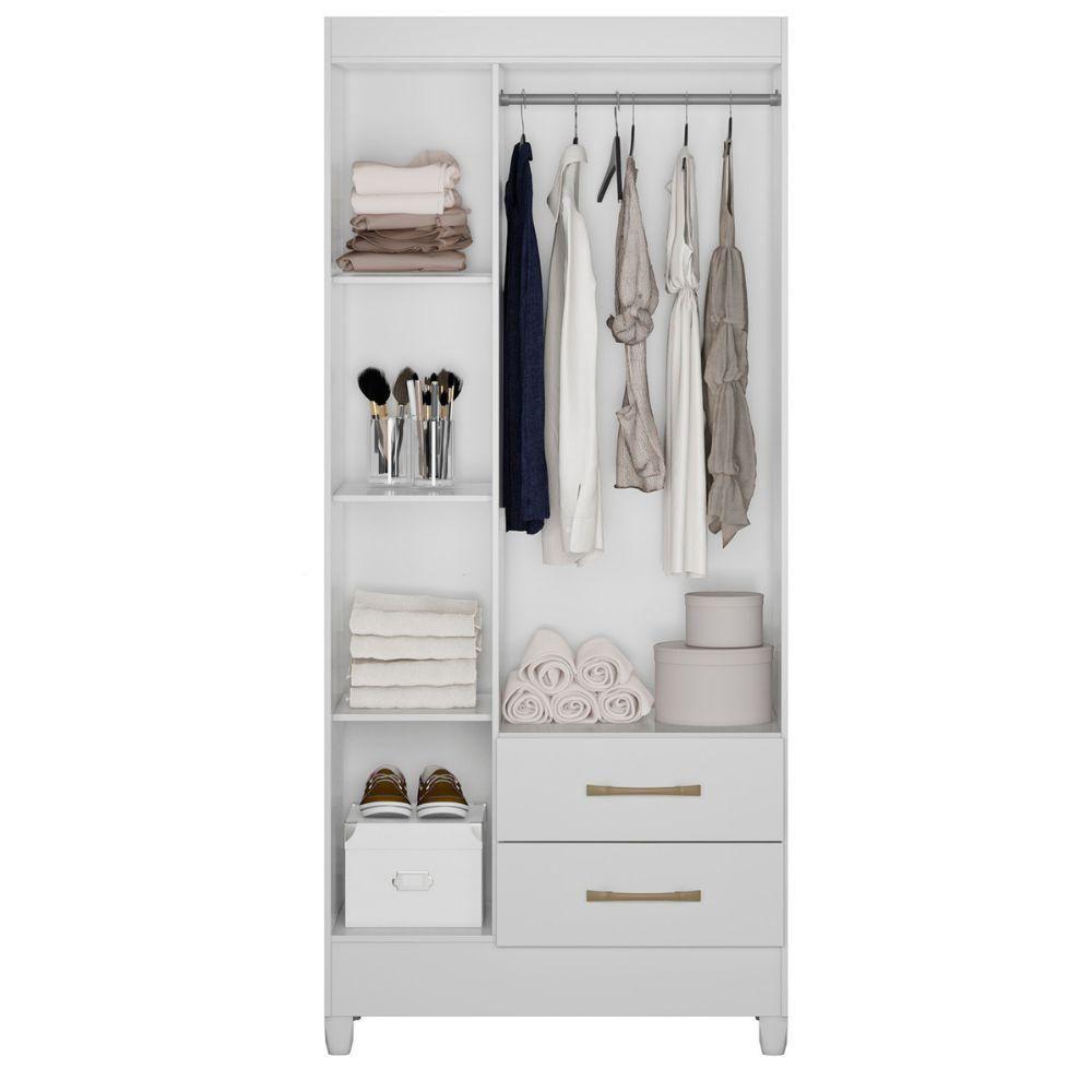 Guarda Roupa Solteiro Lima 3 Portas 182x82 Cm Branco Flex Moval Branco Flex - 5