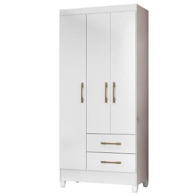 Guarda Roupa Solteiro Lima 3 Portas Bater Branco Flex MDP