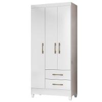 Guarda Roupa Solteiro Lima 3 Portas 182x82 Cm Branco Flex Moval Branco Flex - 1