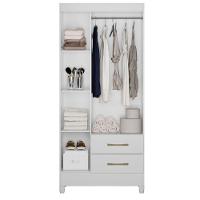 Guarda Roupa Solteiro Lima 3 Portas 182x82 Cm Branco Flex Moval Branco Flex - 5