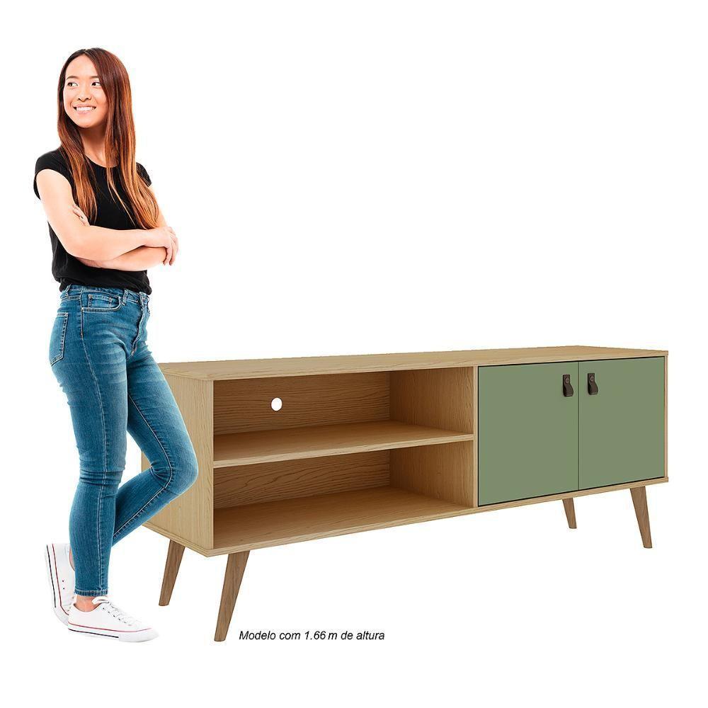 Rack Para Tv Genialflex 2 Portas 160 Cm Amber Savana Alecrim - 4