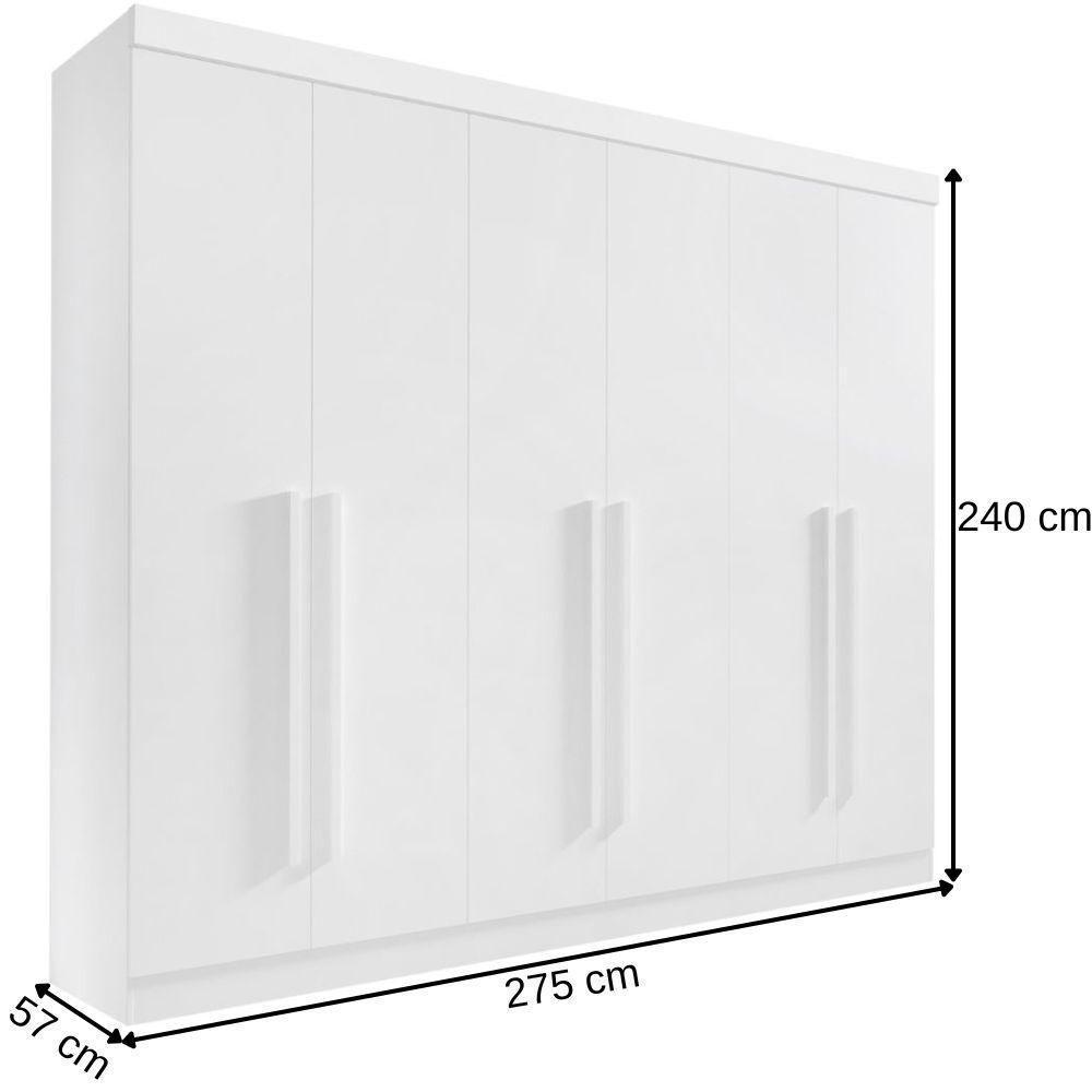 Guarda Roupa Da Vinci Plus Castanho Off White 6 Portas 6 Gavetas D?doro - 3