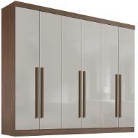 Guarda Roupa Da Vinci Plus Castanho Off White 6 Portas 6 Gavetas D?doro - 1