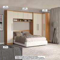 Guarda Roupa Casal Painel Cabeceira Selene 5pçs Menu Móveis Carvalho - 3