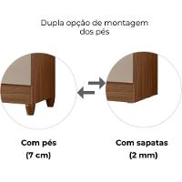 Guarda Roupa Casal Espelho 6p 165 Cm Aruba Carvalho Fendi Friso Moval - 6