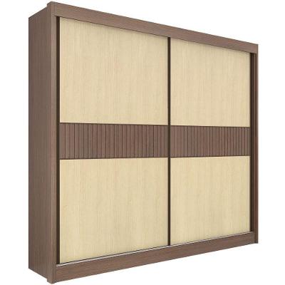 Guarda Roupa Cancun Ripado Castanho Linho 2 Portas 6 Gavetas D?doro