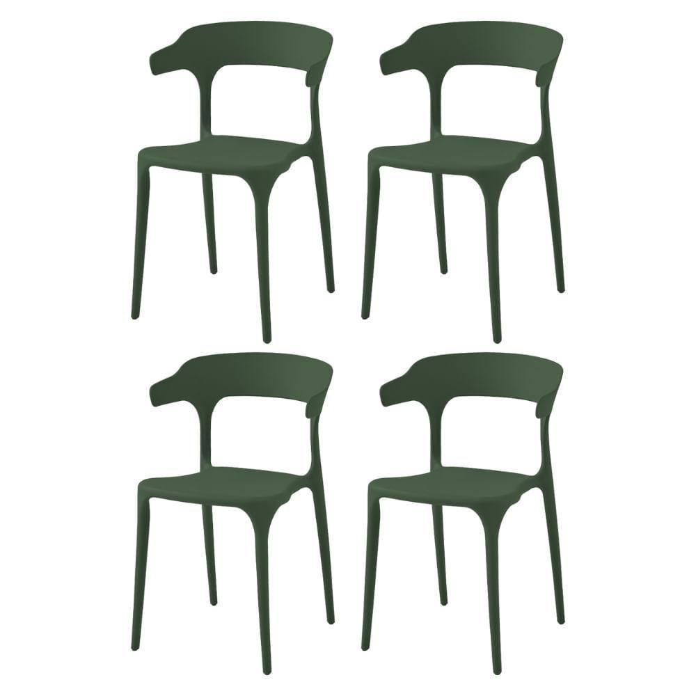 Kit 4 Cadeiras Valéria Rivatti 48,5cm Pp Verde Mata - 1