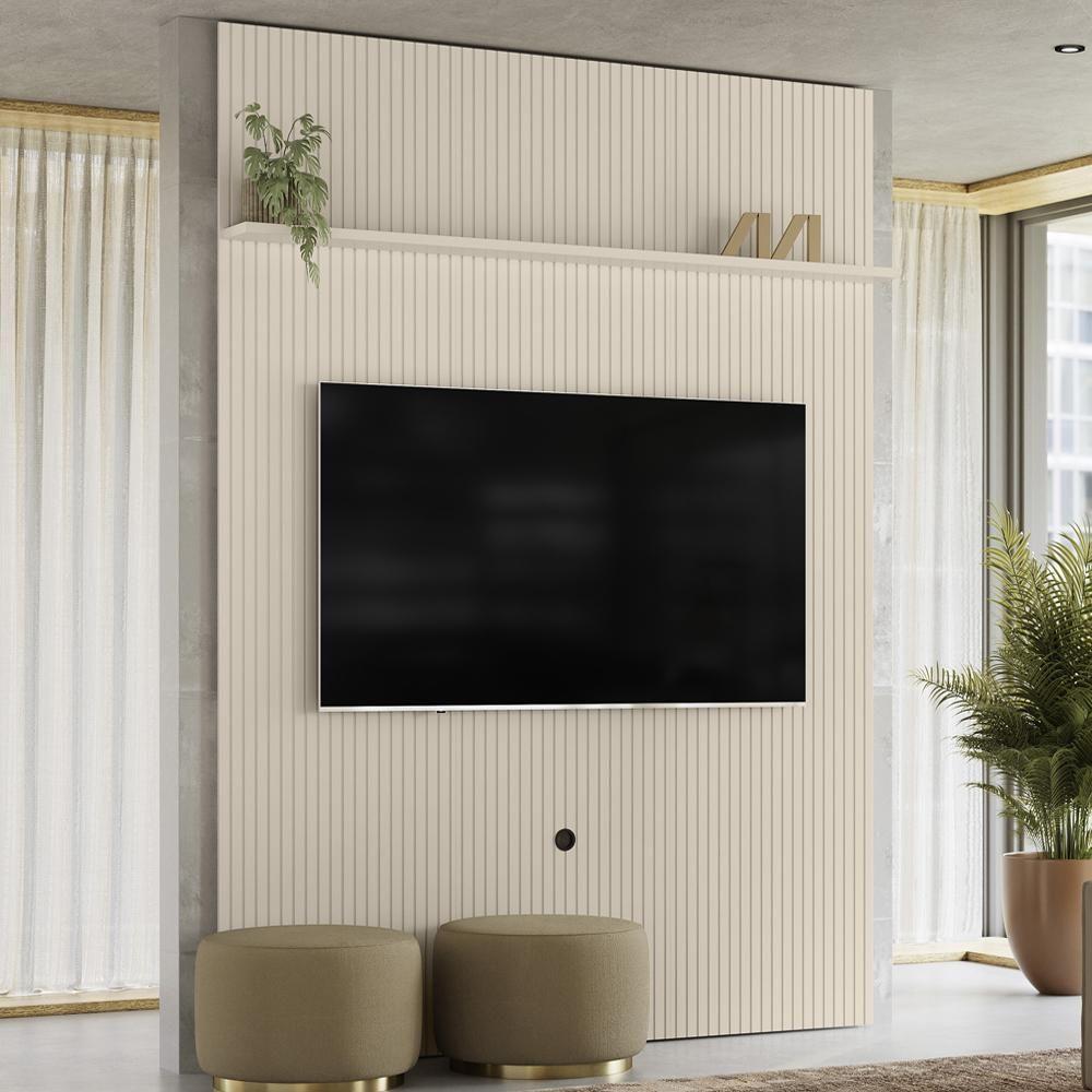 Painel Tv 65 Pol 245x179 Cm New Interlagos Off White Madetec Off White - 2